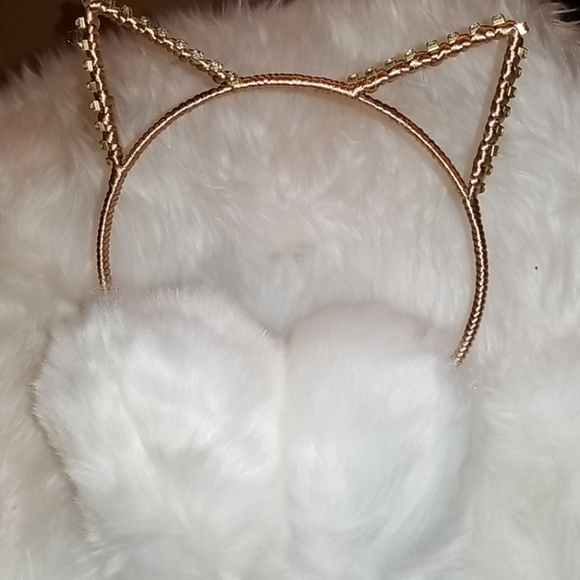 Ear Warmers# Cute Cat Ear 😺Rhinestones Ear Muffs - Picture 5 of 9